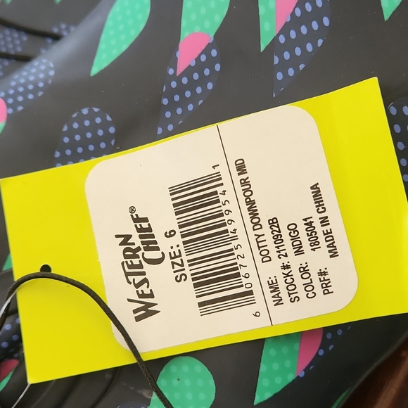 Western Chief Adult Winter Rain Boots Dotty Downpour Indigo 6M New w/tags - Picture 3 of 7